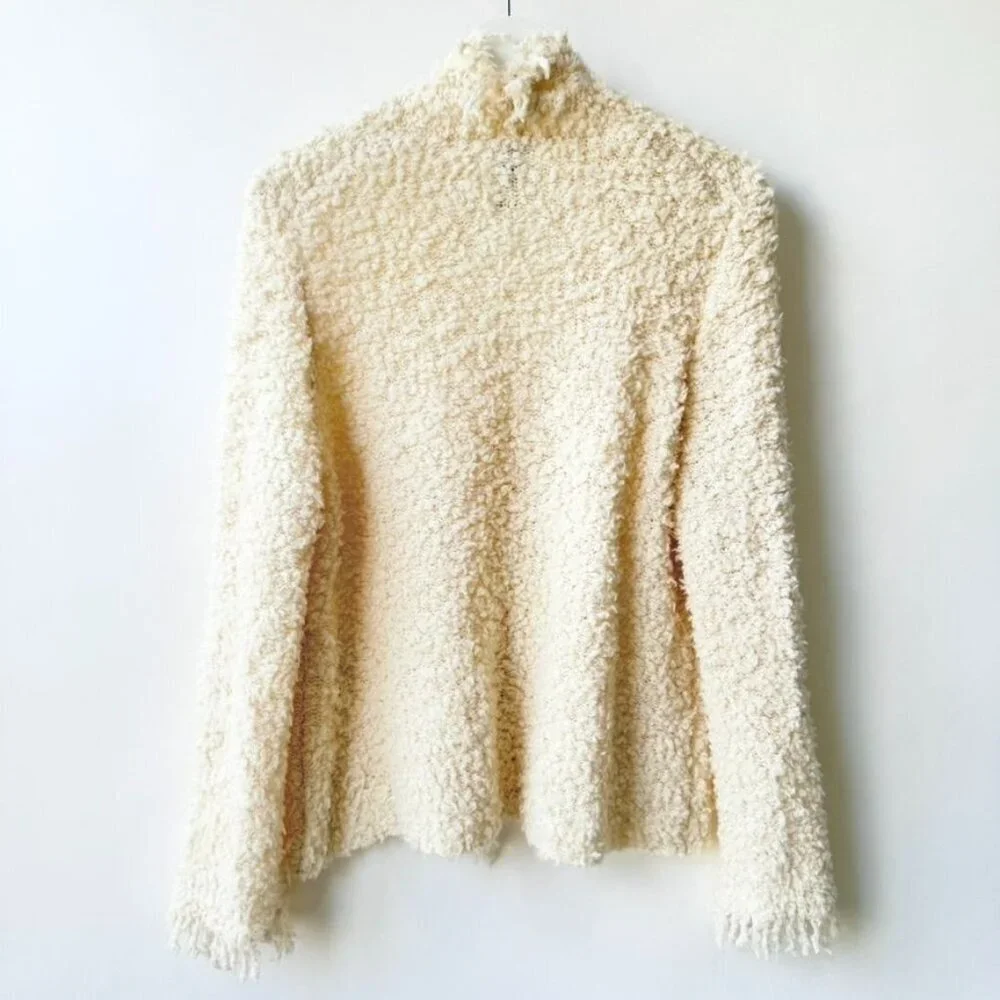 Marc Cain Bouclé Cardigan Jacket Knit in Germany – Cream (Size 12 US)